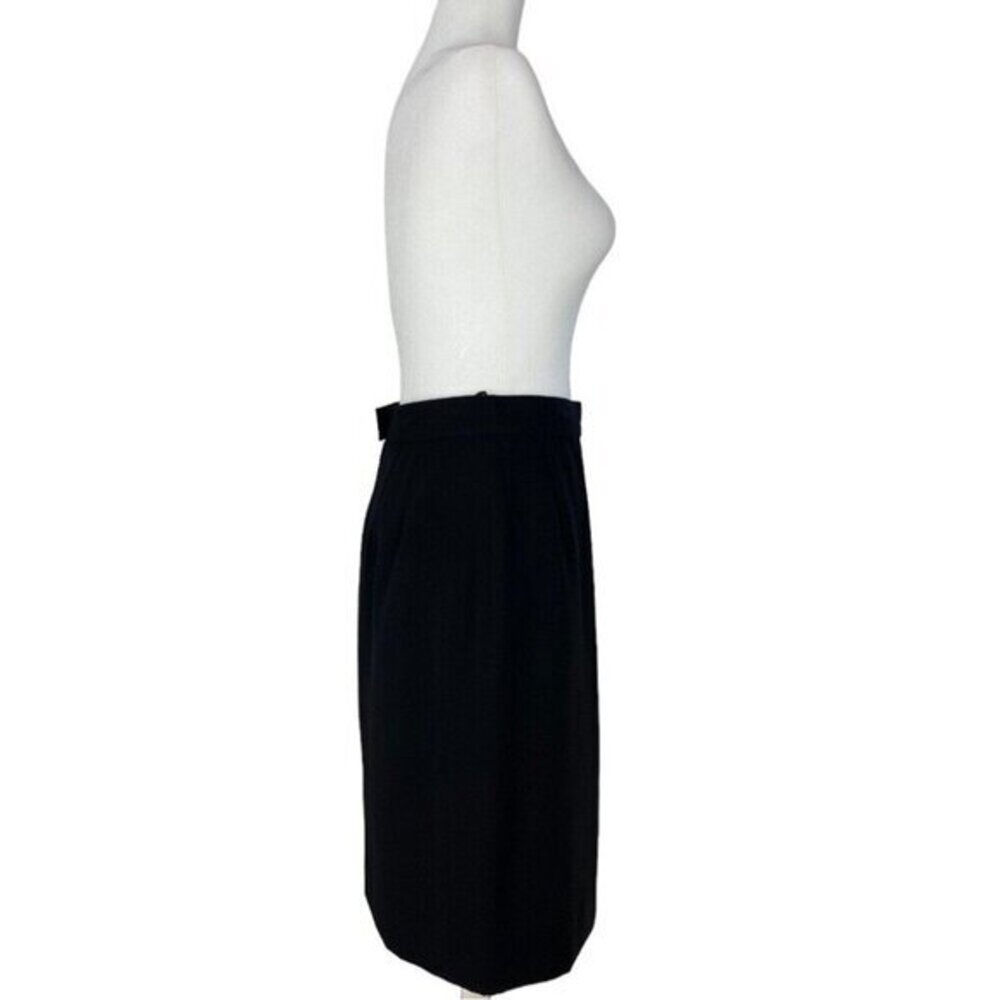 Salvatore Ferragamo Black 100% Wool Pencil Skirt Made in Italy Altered Size 26.6 - Picture 3 of 11